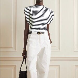 Matteau Boat Neck Tee navy White Stripe